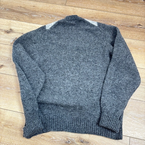 VTG Parkhurst Argyle V-Neck Sweater Gray White Maroon 100% Shetland Wool Canada - Picture 2 of 13